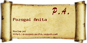 Pozsgai Anita névjegykártya
